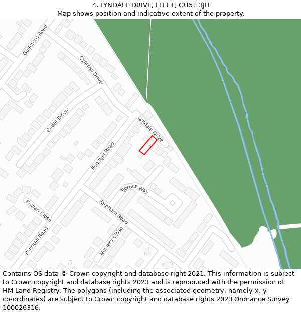 4, LYNDALE DRIVE, FLEET, GU51 3JH: Location map and indicative extent of plot