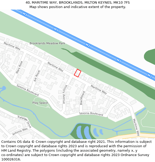 40, MARITIME WAY, BROOKLANDS, MILTON KEYNES, MK10 7FS: Location map and indicative extent of plot