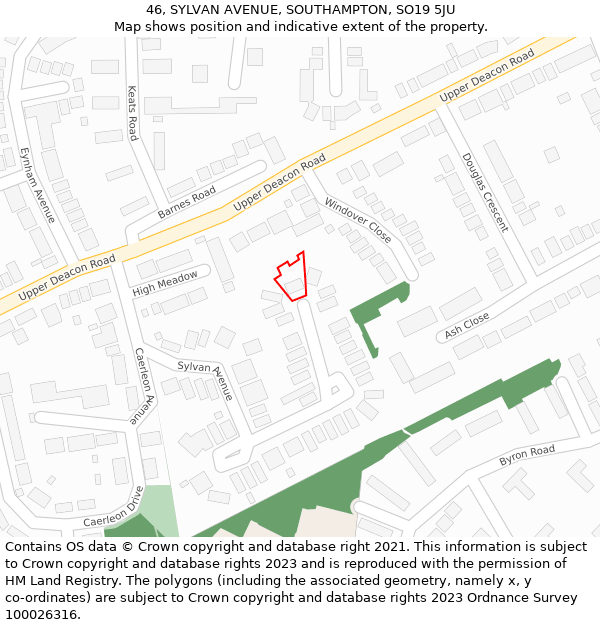 46, SYLVAN AVENUE, SOUTHAMPTON, SO19 5JU: Location map and indicative extent of plot