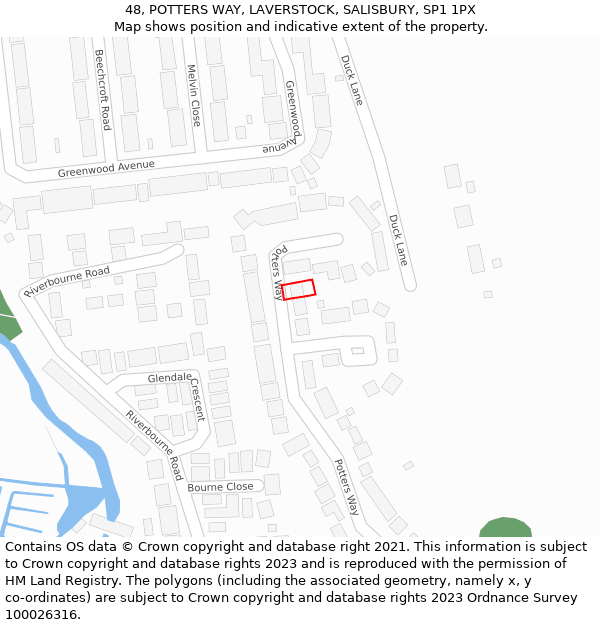 48, POTTERS WAY, LAVERSTOCK, SALISBURY, SP1 1PX: Location map and indicative extent of plot