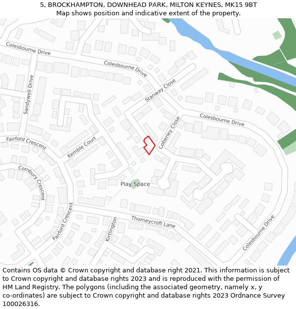 5, BROCKHAMPTON, DOWNHEAD PARK, MILTON KEYNES, MK15 9BT: Location map and indicative extent of plot