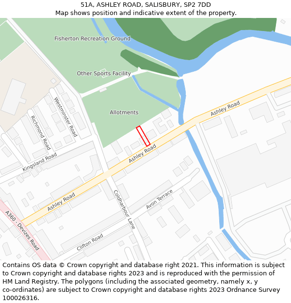 51A, ASHLEY ROAD, SALISBURY, SP2 7DD: Location map and indicative extent of plot