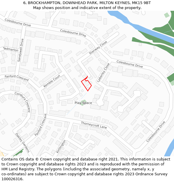 6, BROCKHAMPTON, DOWNHEAD PARK, MILTON KEYNES, MK15 9BT: Location map and indicative extent of plot