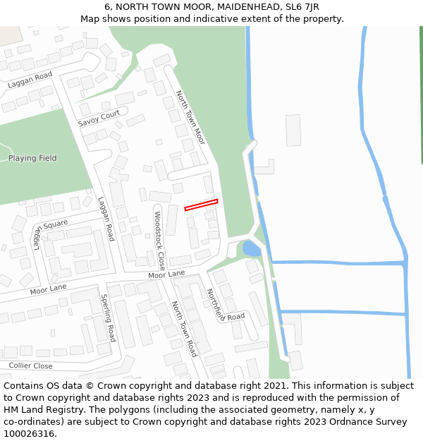 6, NORTH TOWN MOOR, MAIDENHEAD, SL6 7JR: Location map and indicative extent of plot