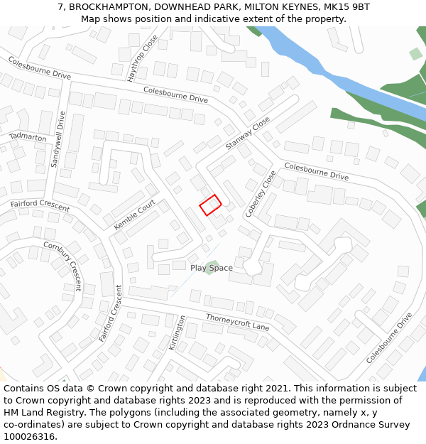 7, BROCKHAMPTON, DOWNHEAD PARK, MILTON KEYNES, MK15 9BT: Location map and indicative extent of plot