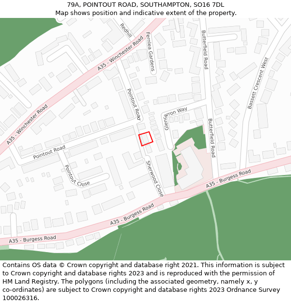 79A, POINTOUT ROAD, SOUTHAMPTON, SO16 7DL: Location map and indicative extent of plot