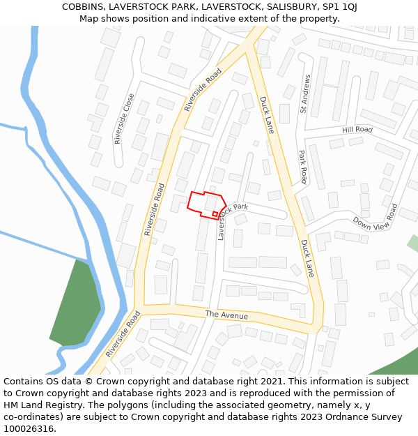 COBBINS, LAVERSTOCK PARK, LAVERSTOCK, SALISBURY, SP1 1QJ: Location map and indicative extent of plot