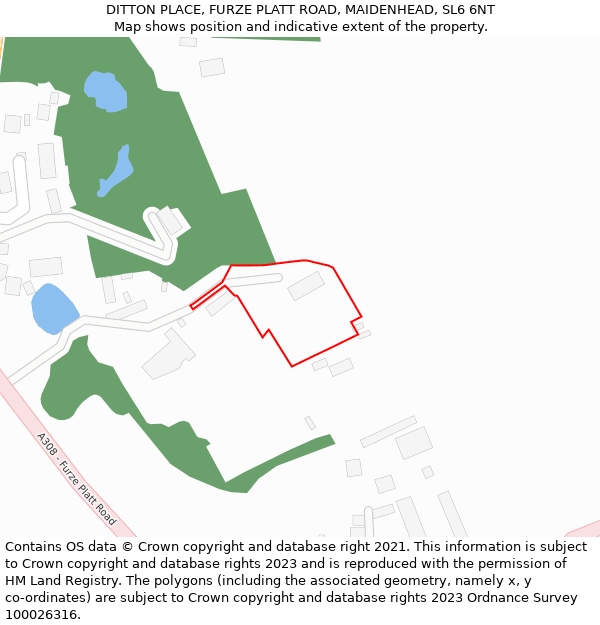DITTON PLACE, FURZE PLATT ROAD, MAIDENHEAD, SL6 6NT: Location map and indicative extent of plot