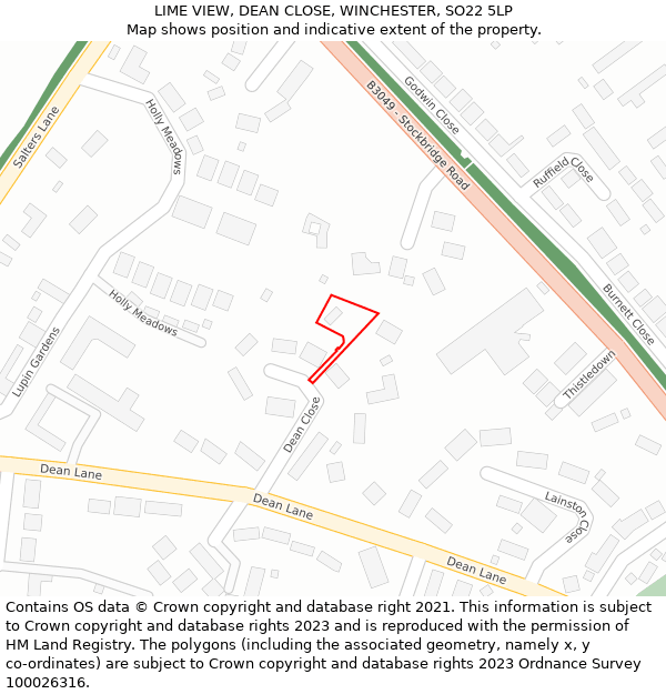 LIME VIEW, DEAN CLOSE, WINCHESTER, SO22 5LP: Location map and indicative extent of plot