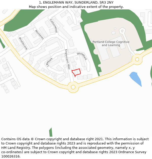 1, ENGLEMANN WAY, SUNDERLAND, SR3 2NY: Location map and indicative extent of plot