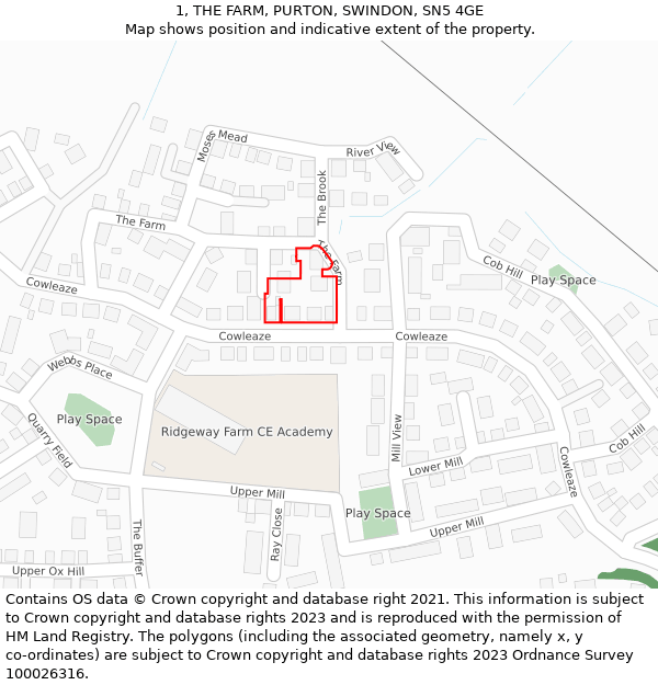 1, THE FARM, PURTON, SWINDON, SN5 4GE: Location map and indicative extent of plot