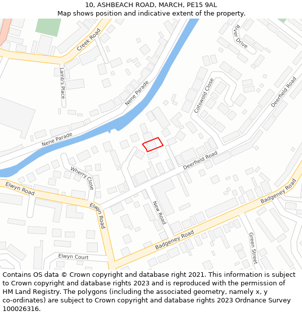 10, ASHBEACH ROAD, MARCH, PE15 9AL: Location map and indicative extent of plot