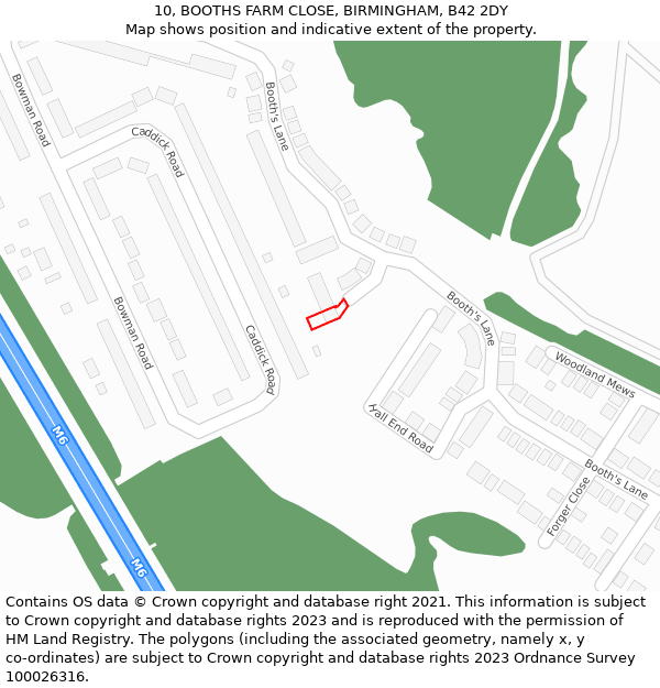 10, BOOTHS FARM CLOSE, BIRMINGHAM, B42 2DY: Location map and indicative extent of plot