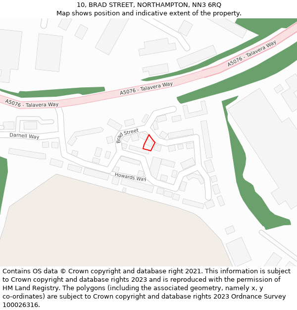 10, BRAD STREET, NORTHAMPTON, NN3 6RQ: Location map and indicative extent of plot