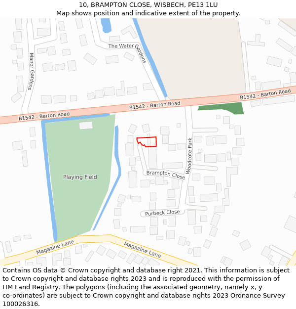 10, BRAMPTON CLOSE, WISBECH, PE13 1LU: Location map and indicative extent of plot