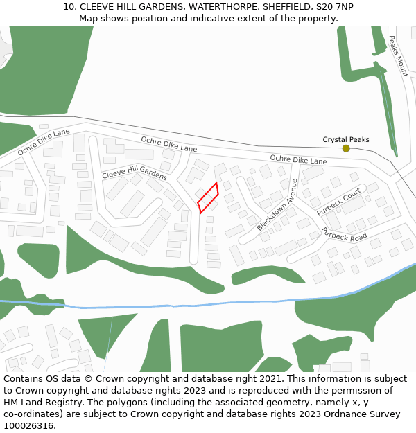 10, CLEEVE HILL GARDENS, WATERTHORPE, SHEFFIELD, S20 7NP: Location map and indicative extent of plot