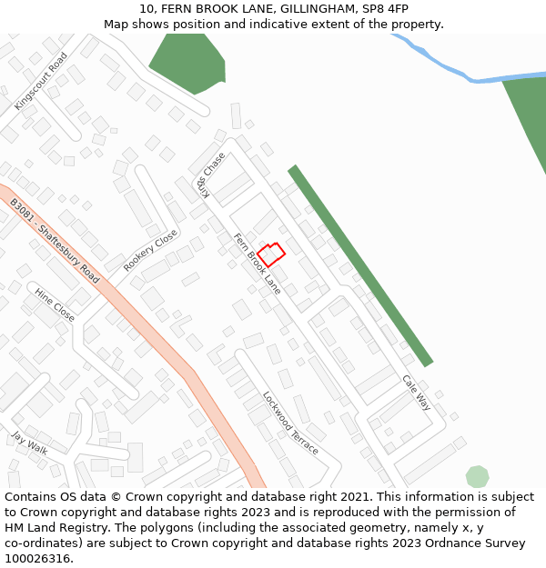 10, FERN BROOK LANE, GILLINGHAM, SP8 4FP: Location map and indicative extent of plot