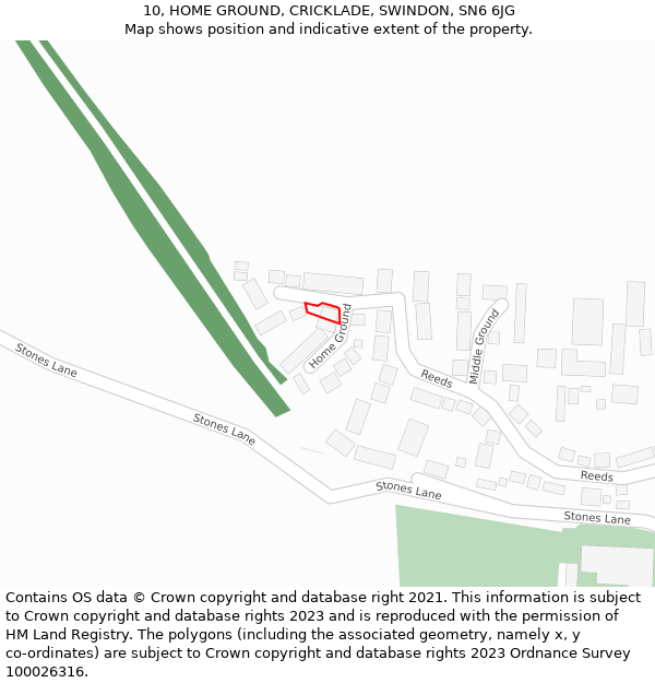 10, HOME GROUND, CRICKLADE, SWINDON, SN6 6JG: Location map and indicative extent of plot