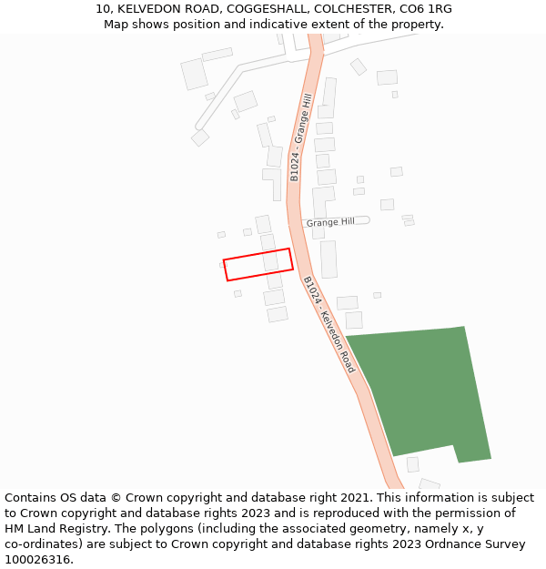 10, KELVEDON ROAD, COGGESHALL, COLCHESTER, CO6 1RG: Location map and indicative extent of plot