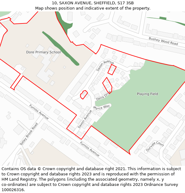 10, SAXON AVENUE, SHEFFIELD, S17 3SB: Location map and indicative extent of plot
