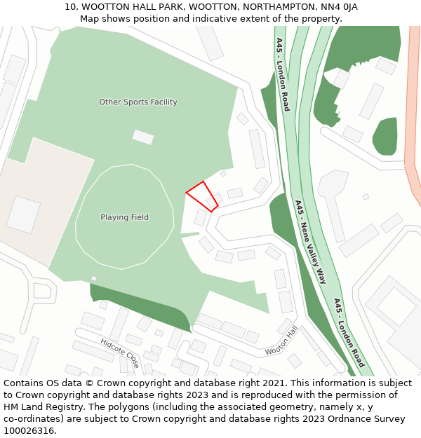 10, WOOTTON HALL PARK, WOOTTON, NORTHAMPTON, NN4 0JA: Location map and indicative extent of plot