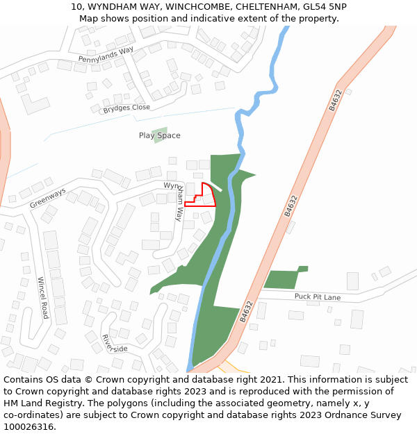 10, WYNDHAM WAY, WINCHCOMBE, CHELTENHAM, GL54 5NP: Location map and indicative extent of plot