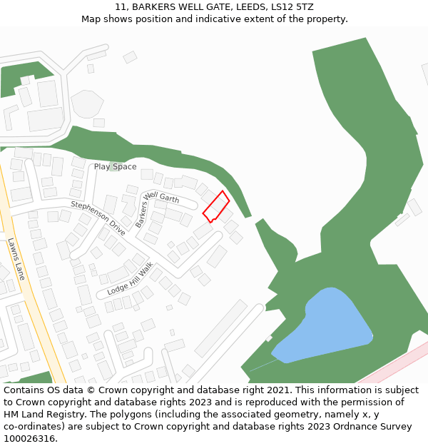 11, BARKERS WELL GATE, LEEDS, LS12 5TZ: Location map and indicative extent of plot