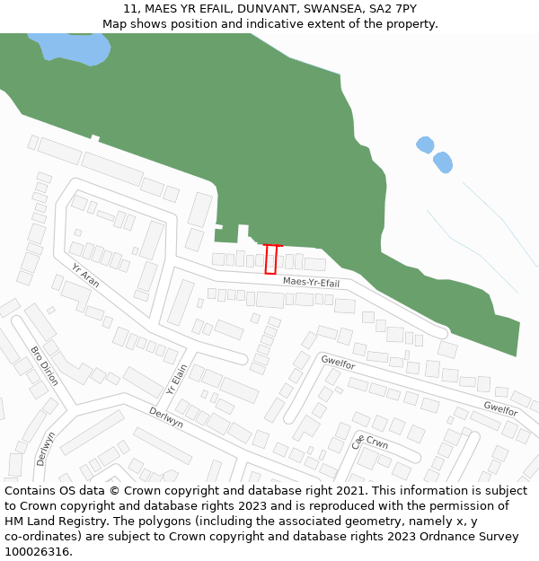 11, MAES YR EFAIL, DUNVANT, SWANSEA, SA2 7PY: Location map and indicative extent of plot