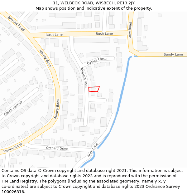 11, WELBECK ROAD, WISBECH, PE13 2JY: Location map and indicative extent of plot