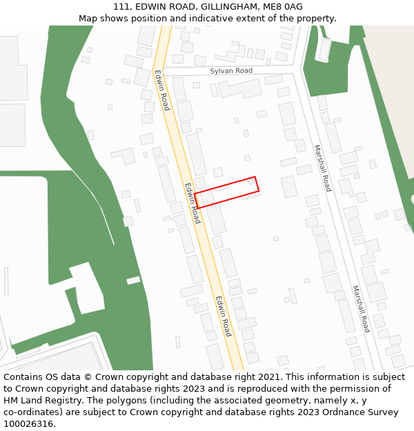 111, EDWIN ROAD, GILLINGHAM, ME8 0AG: Location map and indicative extent of plot