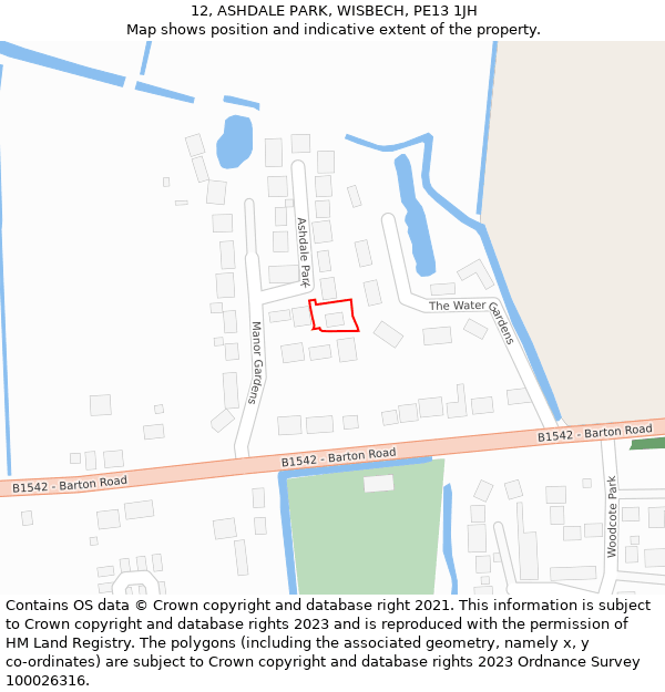 12, ASHDALE PARK, WISBECH, PE13 1JH: Location map and indicative extent of plot