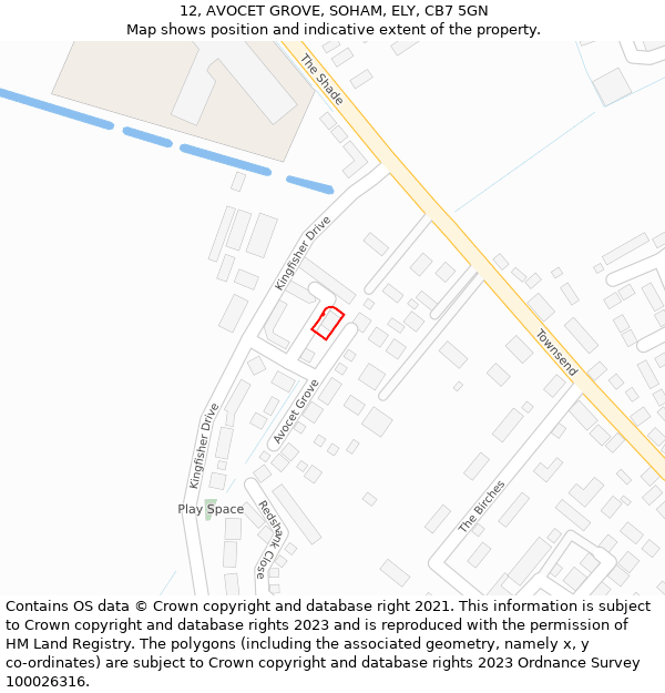 12, AVOCET GROVE, SOHAM, ELY, CB7 5GN: Location map and indicative extent of plot