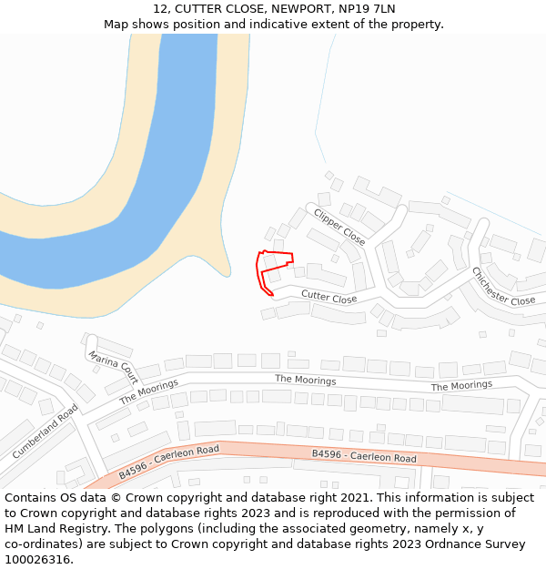 12, CUTTER CLOSE, NEWPORT, NP19 7LN: Location map and indicative extent of plot