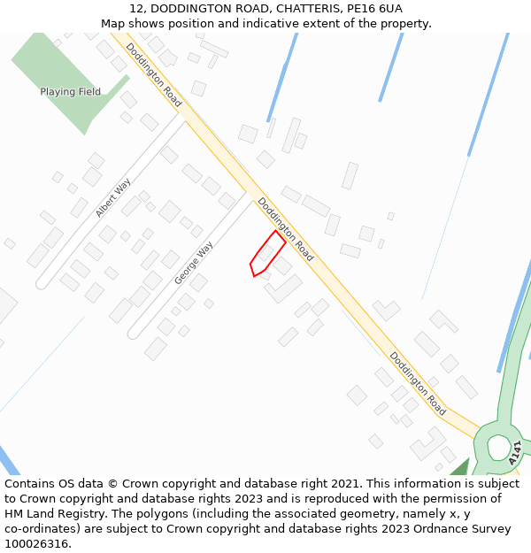12, DODDINGTON ROAD, CHATTERIS, PE16 6UA: Location map and indicative extent of plot