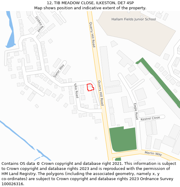 12, TIB MEADOW CLOSE, ILKESTON, DE7 4SP: Location map and indicative extent of plot