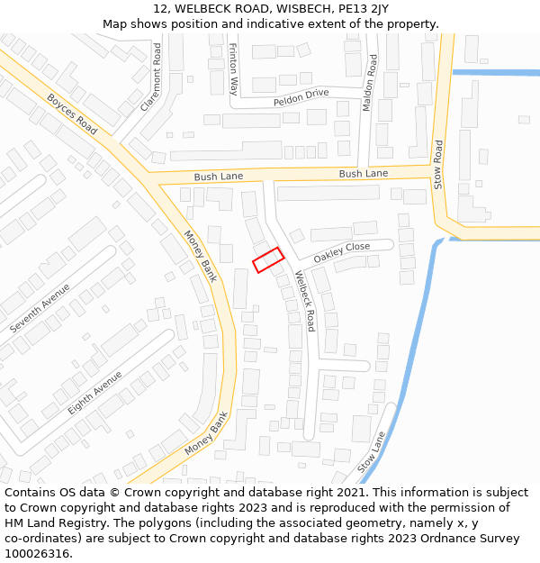 12, WELBECK ROAD, WISBECH, PE13 2JY: Location map and indicative extent of plot