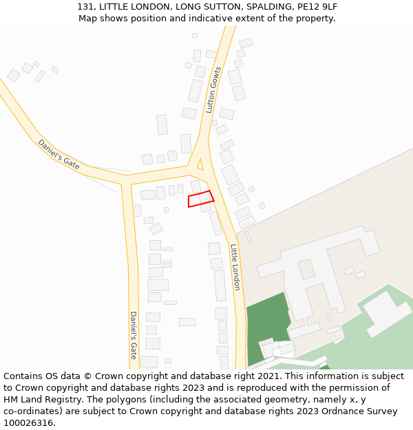 131, LITTLE LONDON, LONG SUTTON, SPALDING, PE12 9LF: Location map and indicative extent of plot