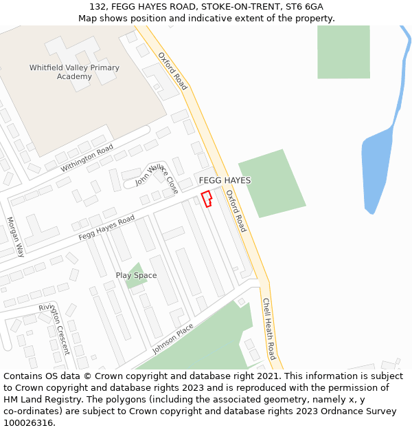 132, FEGG HAYES ROAD, STOKE-ON-TRENT, ST6 6GA: Location map and indicative extent of plot