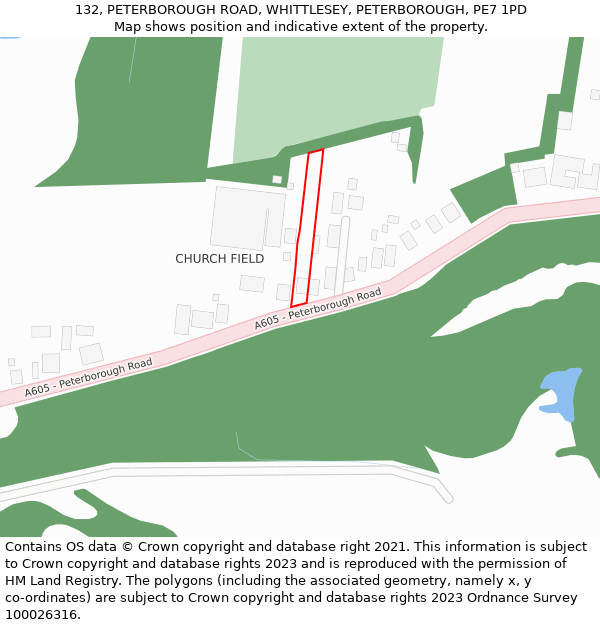 132, PETERBOROUGH ROAD, WHITTLESEY, PETERBOROUGH, PE7 1PD: Location map and indicative extent of plot
