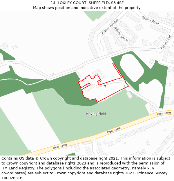 14, LOXLEY COURT, SHEFFIELD, S6 4SF: Location map and indicative extent of plot