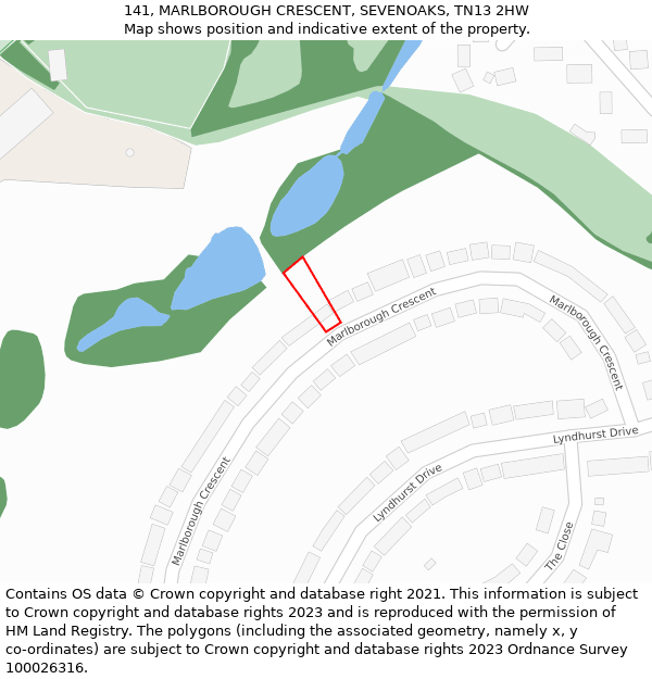 141, MARLBOROUGH CRESCENT, SEVENOAKS, TN13 2HW: Location map and indicative extent of plot