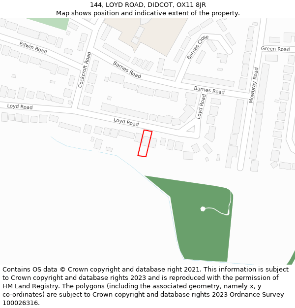 144, LOYD ROAD, DIDCOT, OX11 8JR: Location map and indicative extent of plot