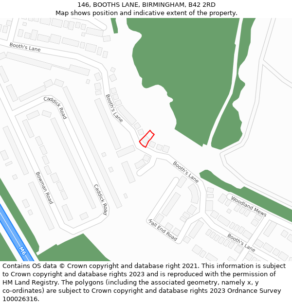 146, BOOTHS LANE, BIRMINGHAM, B42 2RD: Location map and indicative extent of plot