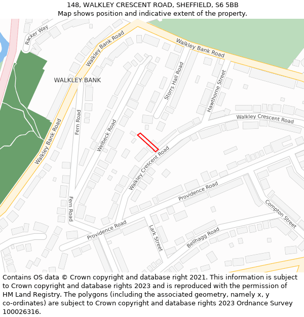 148, WALKLEY CRESCENT ROAD, SHEFFIELD, S6 5BB: Location map and indicative extent of plot