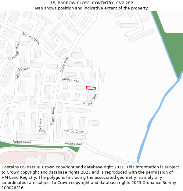 15, BARROW CLOSE, COVENTRY, CV2 2BP: Location map and indicative extent of plot