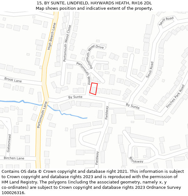 15, BY SUNTE, LINDFIELD, HAYWARDS HEATH, RH16 2DL: Location map and indicative extent of plot