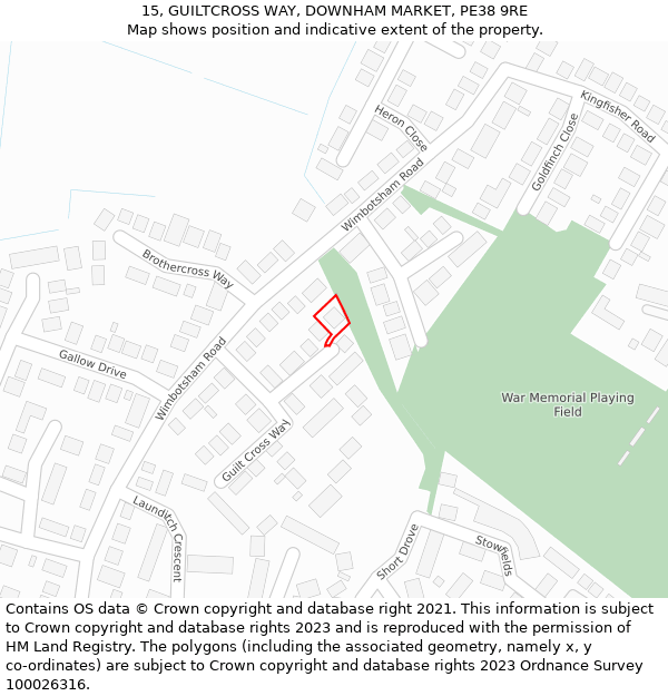 15, GUILTCROSS WAY, DOWNHAM MARKET, PE38 9RE: Location map and indicative extent of plot