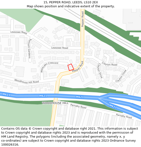 15, PEPPER ROAD, LEEDS, LS10 2EX: Location map and indicative extent of plot