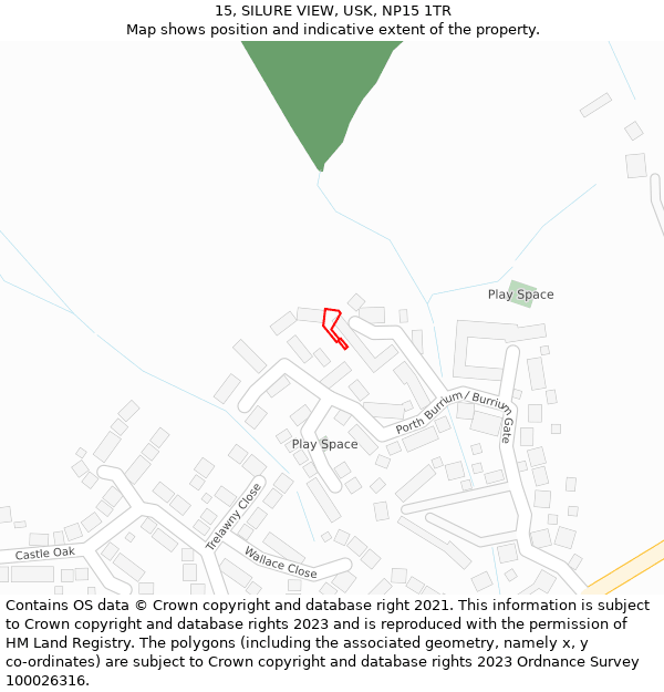 15, SILURE VIEW, USK, NP15 1TR: Location map and indicative extent of plot