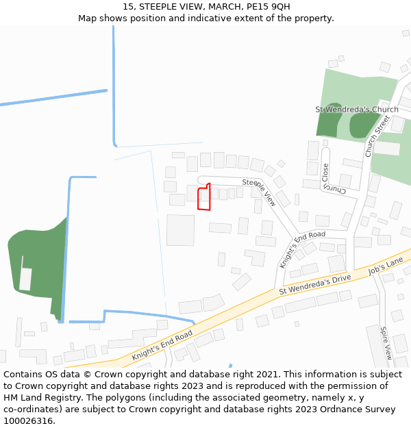 15, STEEPLE VIEW, MARCH, PE15 9QH: Location map and indicative extent of plot